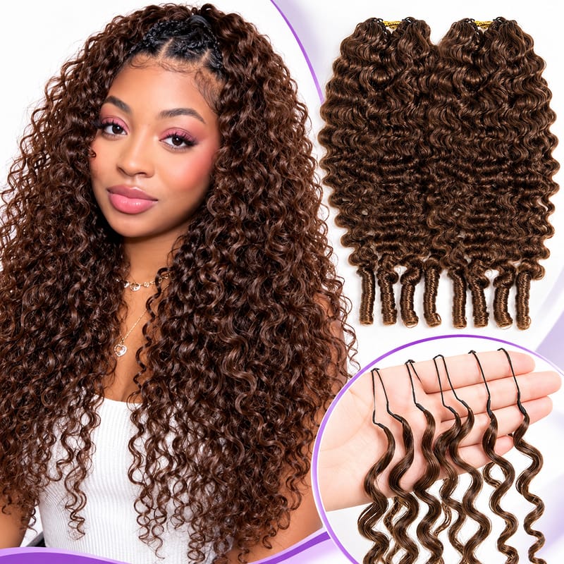 StariaHair Burmese Curly Crochet Human Hair for Boho Braids Miracle Knots Full & Bouncy Curls Color #4