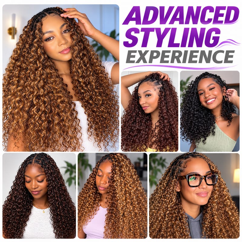 StariaHair Deep Wave Crochet 100% Human Hair Miracle Knots Pre-Separated & Lightweight Highlight #P4/27