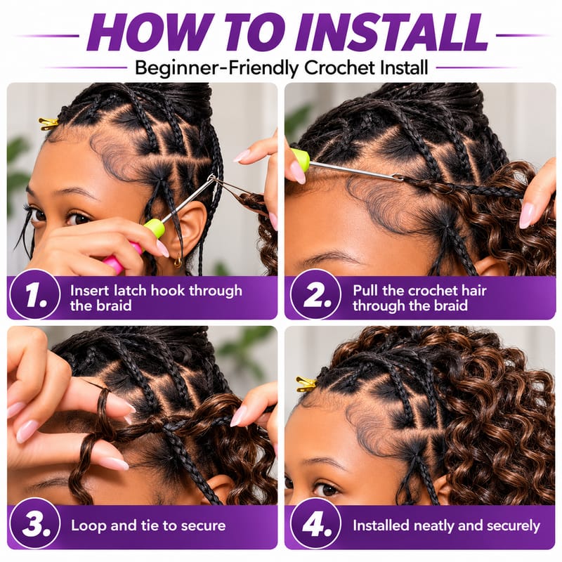 StariaHair Deep Wave Crochet 100% Human Hair Miracle Knots Pre-Separated & Lightweight Highlight #P4/27