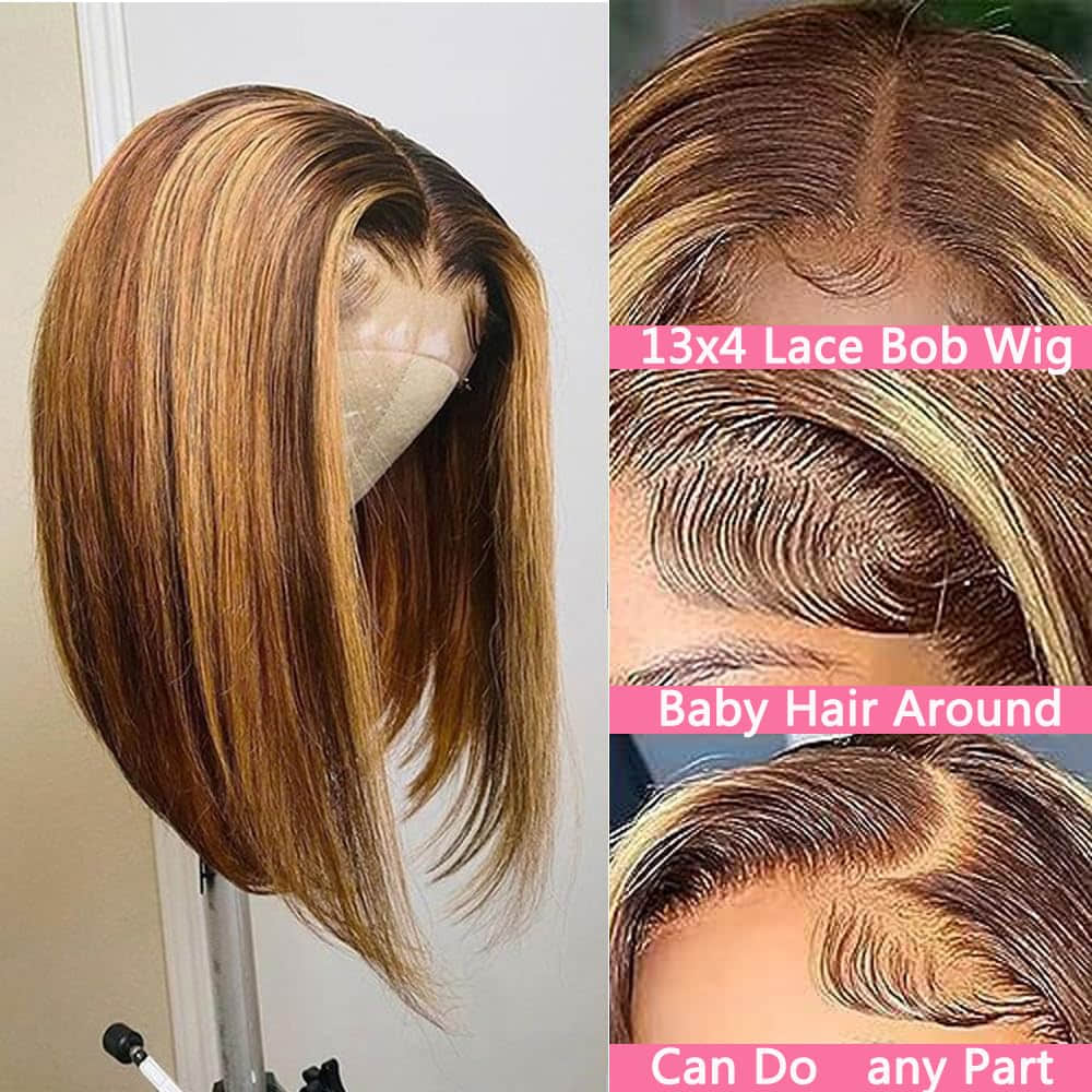  13"x4" Bob Wig Transparent Lace Closure Wig P4/27