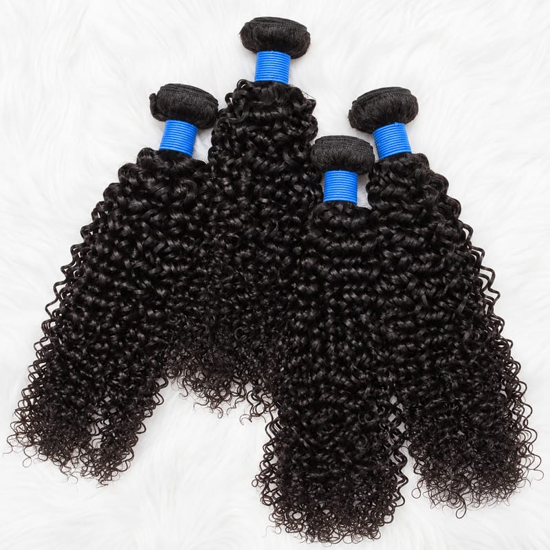 Kinky Curly Brazilian Virgin Hair Bundles Full-Bodied Bouncy Curls Natural Color 14-30 Inch - Stariahair
