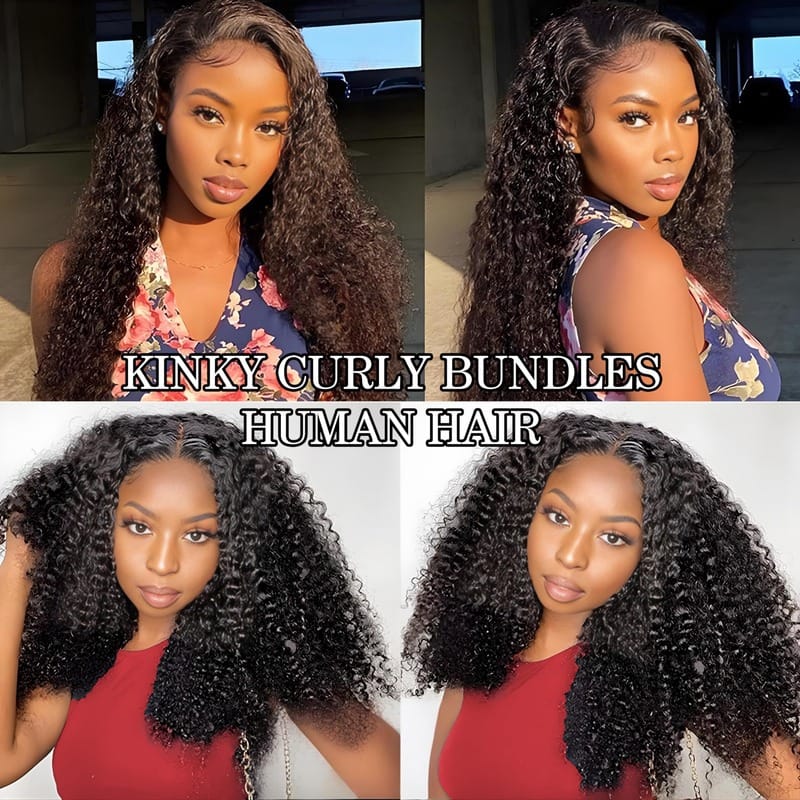 Kinky Curly Brazilian Virgin Hair Bundles Full-Bodied Bouncy Curls Natural Color 14-30 Inch - Stariahair