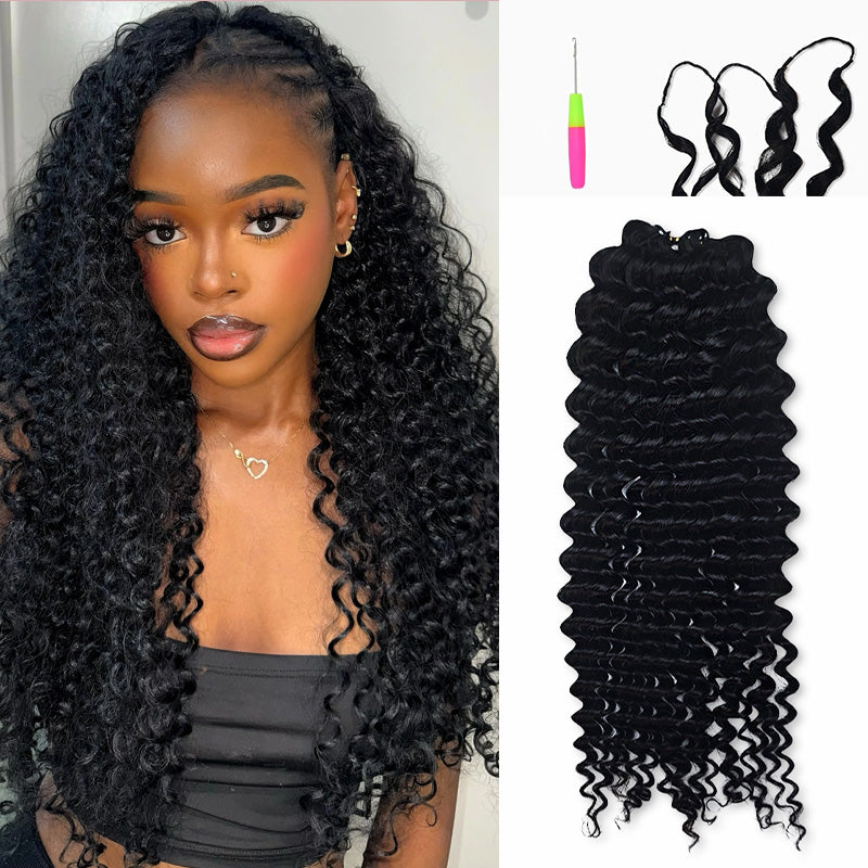 Starhair Water Wave Feather Crochet Human Hair Extensions 100% Virgin Hair Crochet Braid For Miracle Knots Natural Black