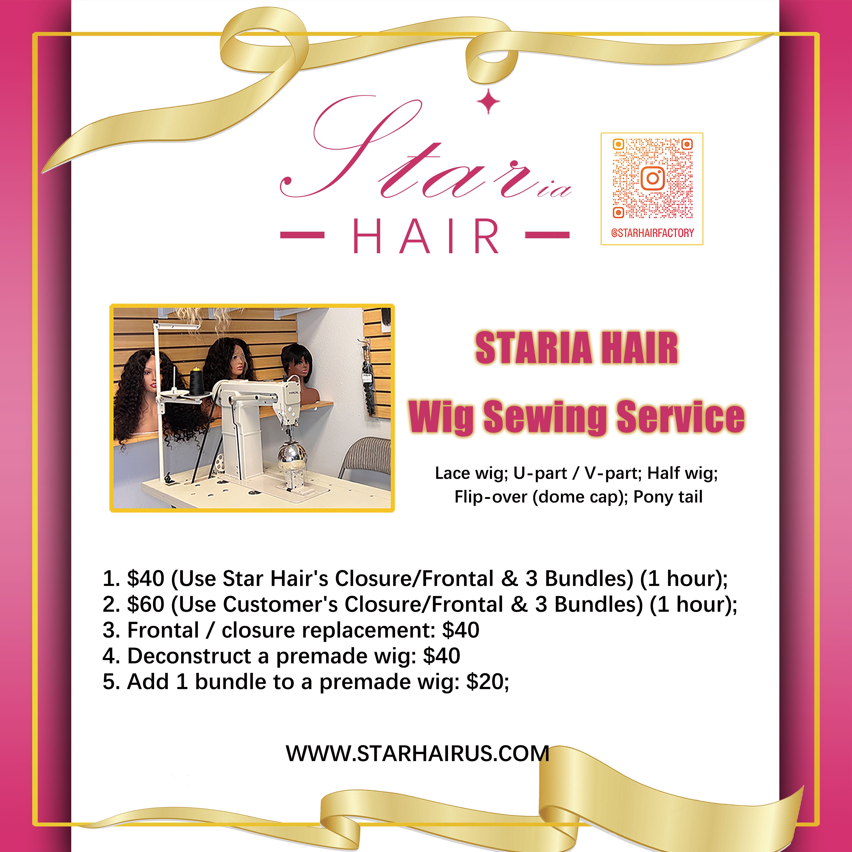 Stariahair Atlanta Store Wig Sewing Service